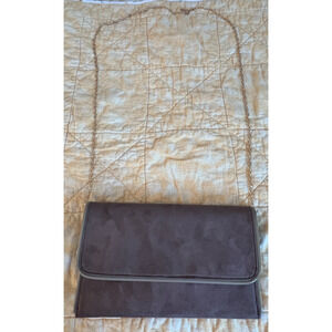 LULUS Brown Purse Clutch Crossbody Brown Foldover Removable Chain Strap NWT